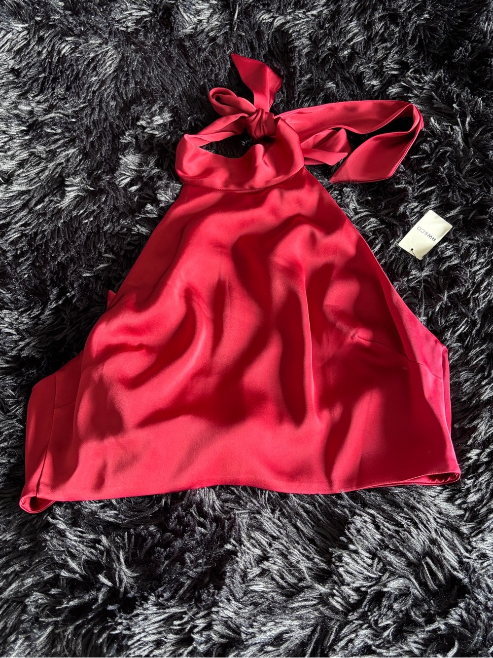 RW&CO. Red Halter Neck Crop Top